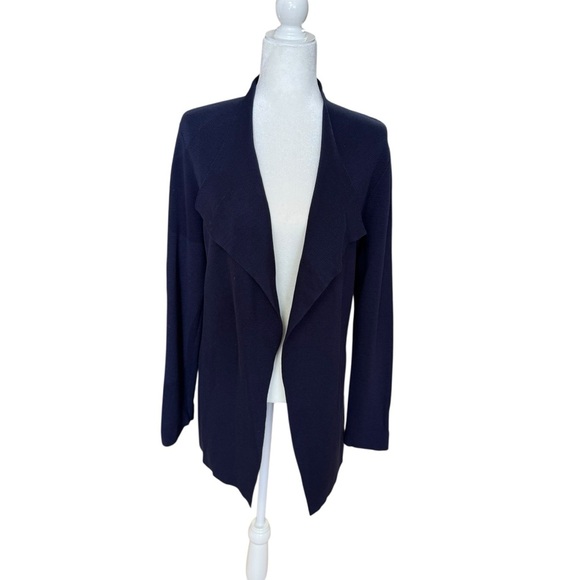 Eileen Fisher Silk Blend Open Front Knit Cardigan Sweater Size M Blue Minimalist - Picture 8 of 8